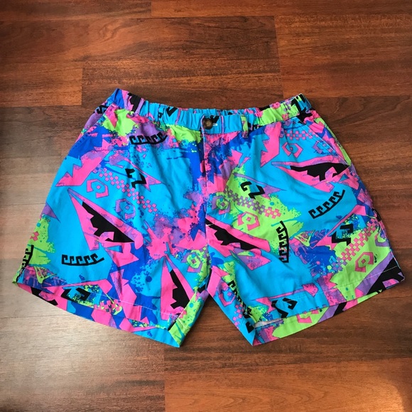 80s neon shorts